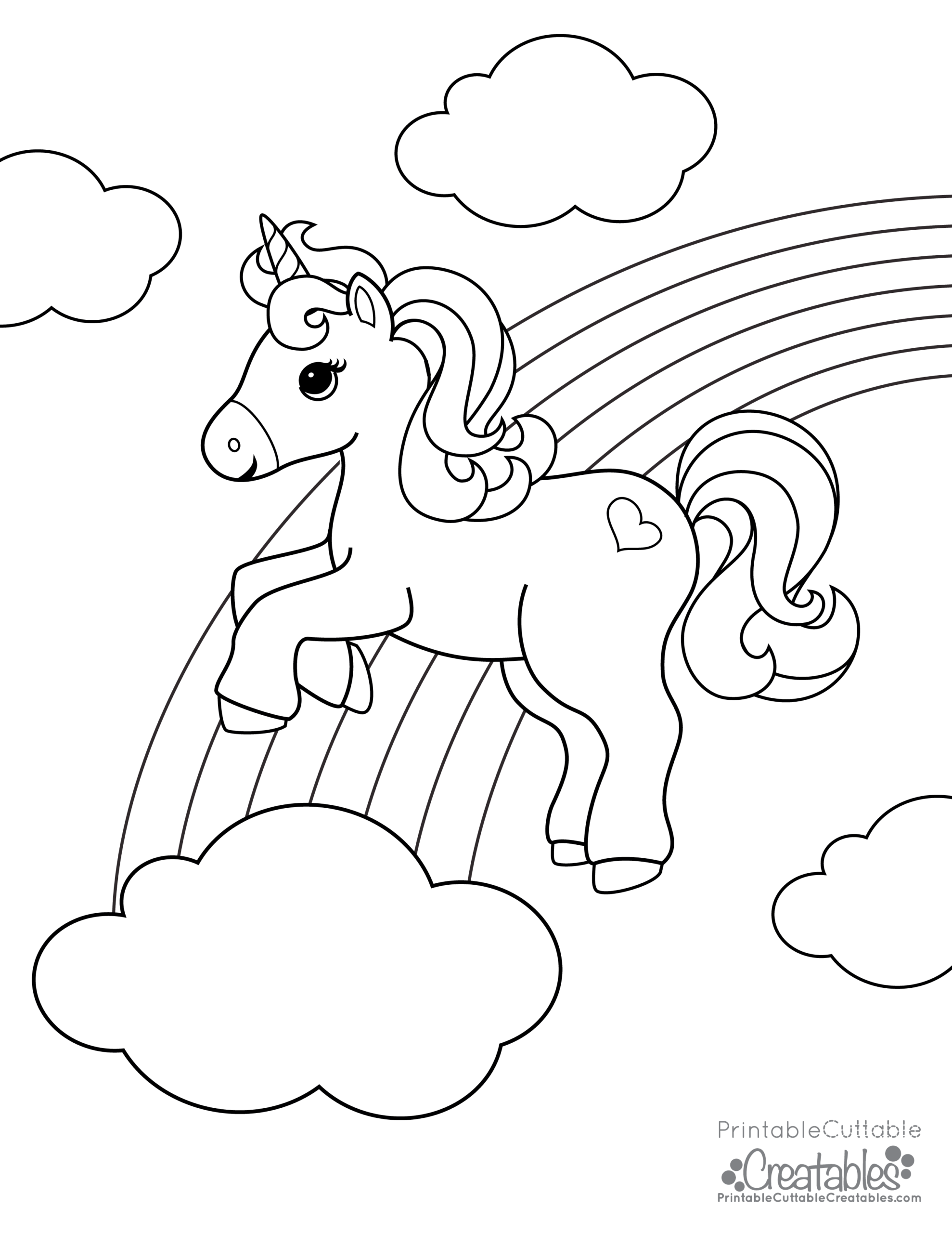 unicorn printable coloring pages