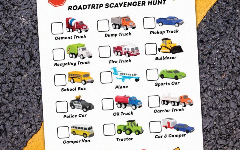 Road Trip Games For Kids Printable Scavenger Hunt Driven By Battat