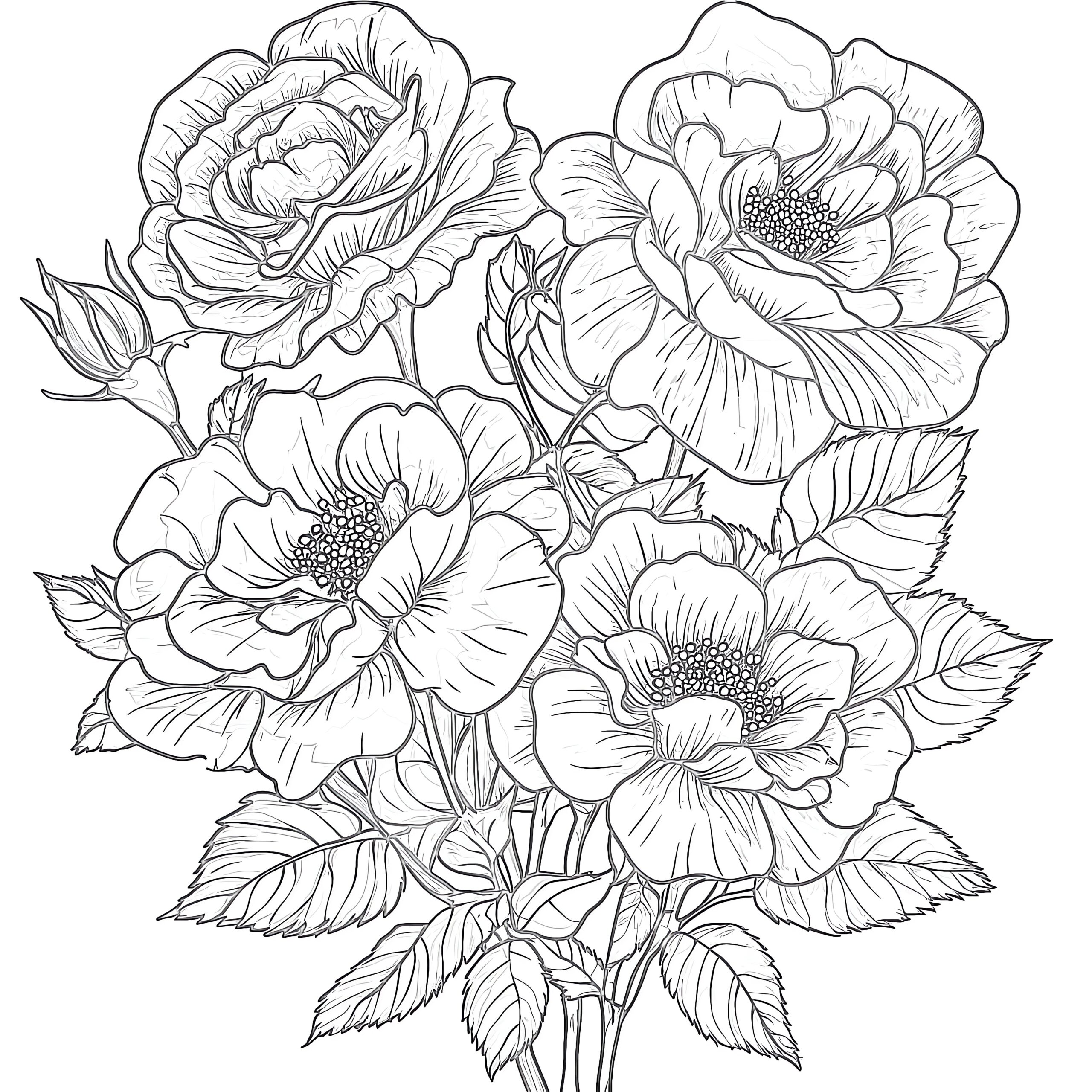 coloring pages flowers printable coloring pages flowers printable