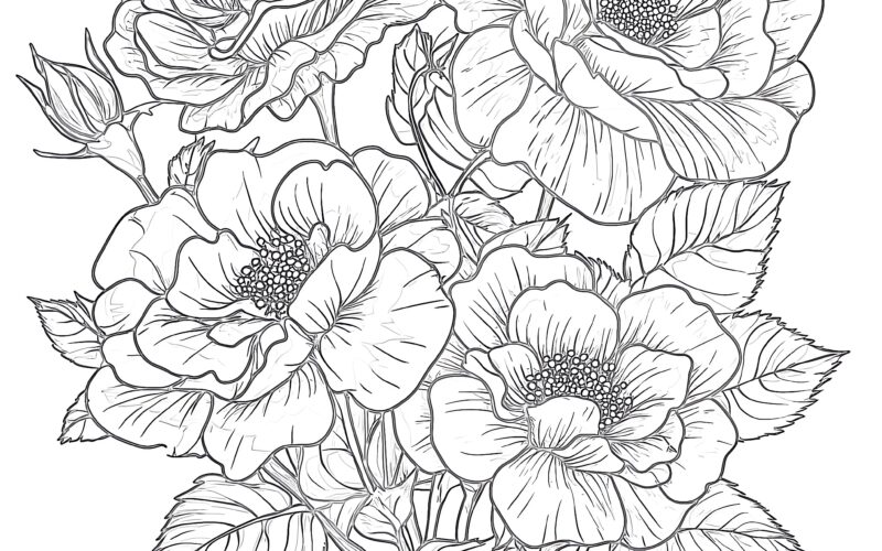Rose Flower Coloring Page Coloring Pages Mimi Panda