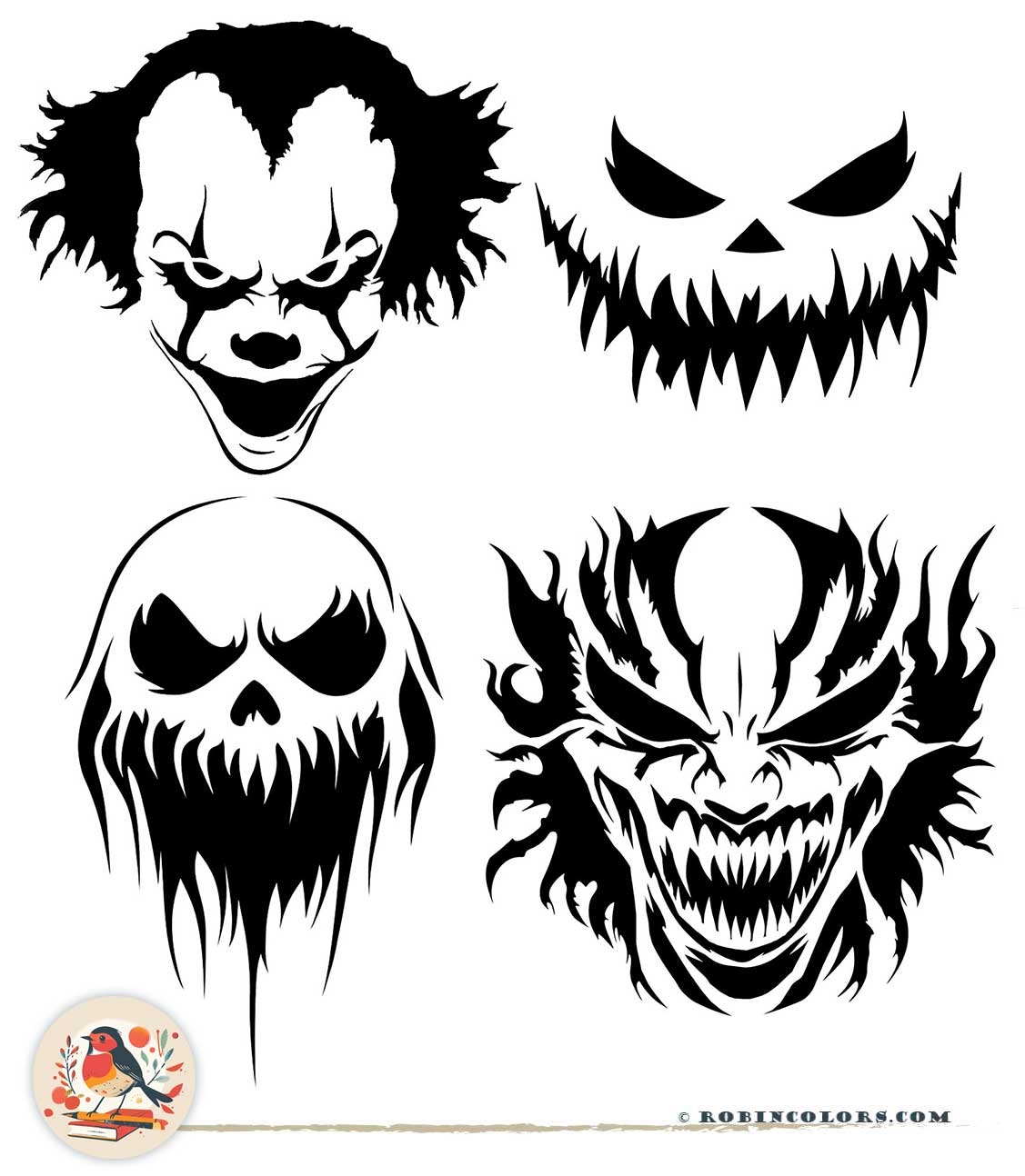 Scary Pumpkin Stencils For A Spine Chilling Halloween Robin Colors Scary Pumpkin Stencils For A Spine Chilling Halloween Robin Colors