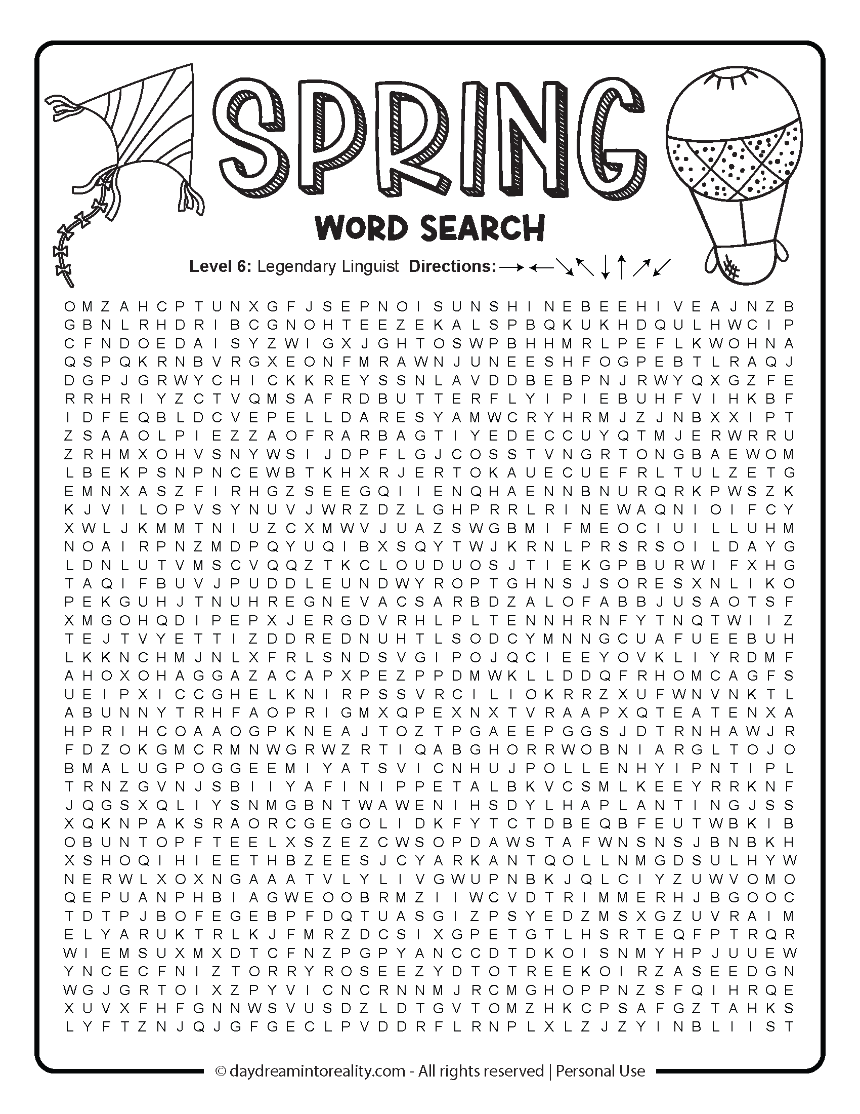 word search printable hard
