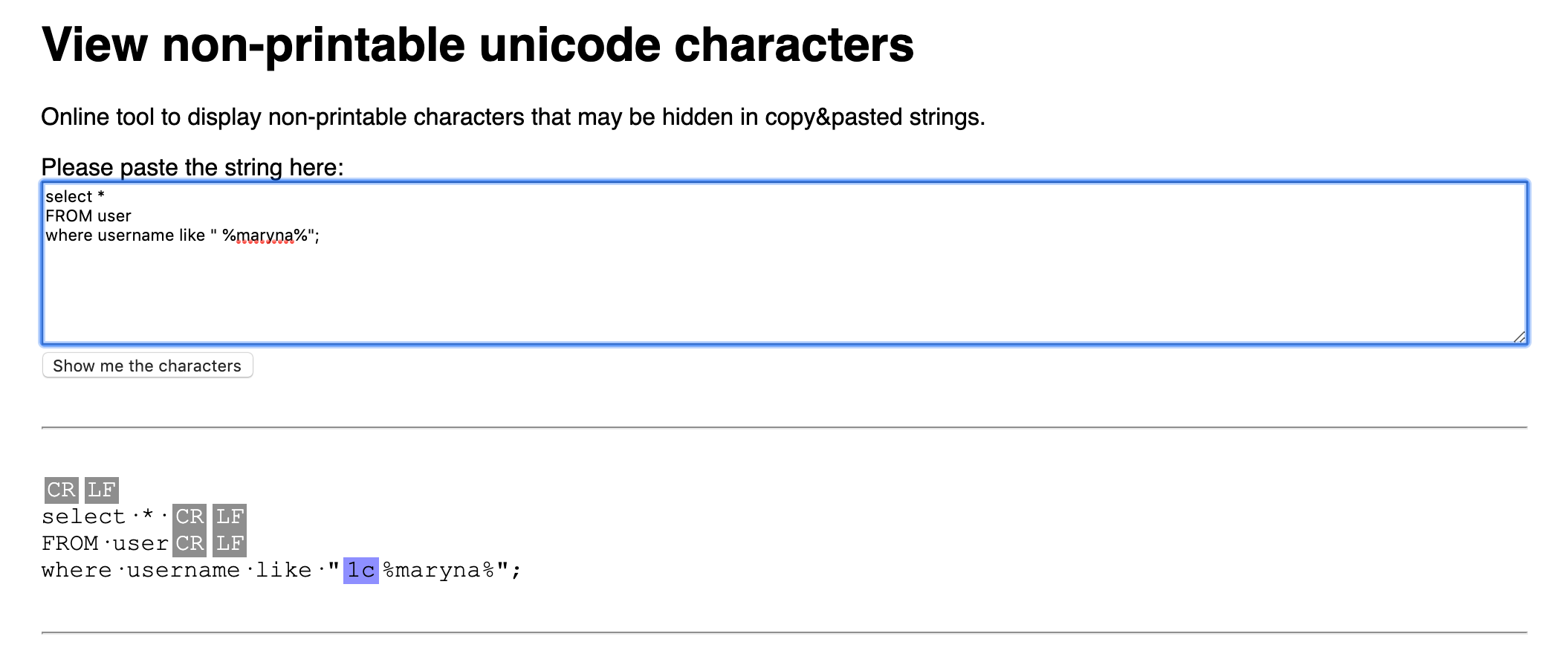 SQL Query Tab Adds Non printable Unicode Characters Issue 1634 TablePlus TablePlus SQL Query Tab Adds Non printable Unicode Characters Issue 1634 TablePlus TablePlus