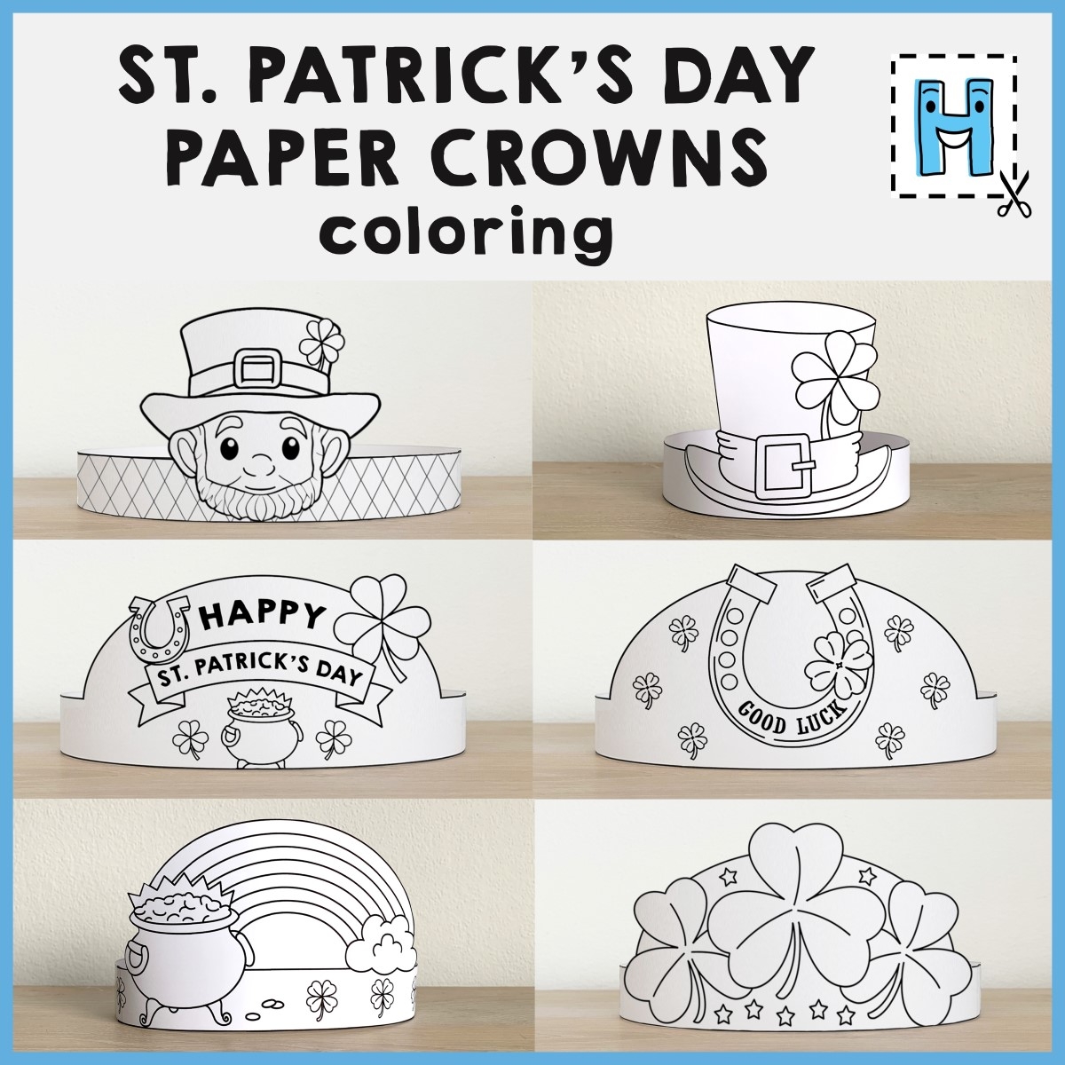 St Patrick s Day Paper Hats Leprechaun Shamrock Printable Paper Coloring Craft Activity Made By Teachers St Patrick s Day Paper Hats Leprechaun Shamrock Printable Paper Coloring Craft Activity Made By Teachers