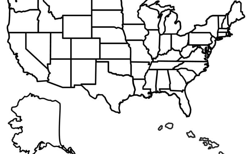 State Outlines Blank Maps Of The 50 United States GIS Geography