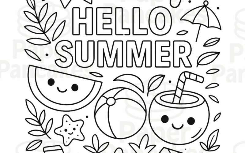 Summer Coloring Page Printable PNG Summer Activity Sheet For Kids Instant Download Preschool Activity Coloring Page Etsy