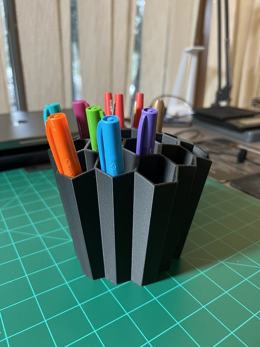 Tall Honeycomb Pen Pencil Holder Sculpture Desktop Organizer 3D Printed EBay