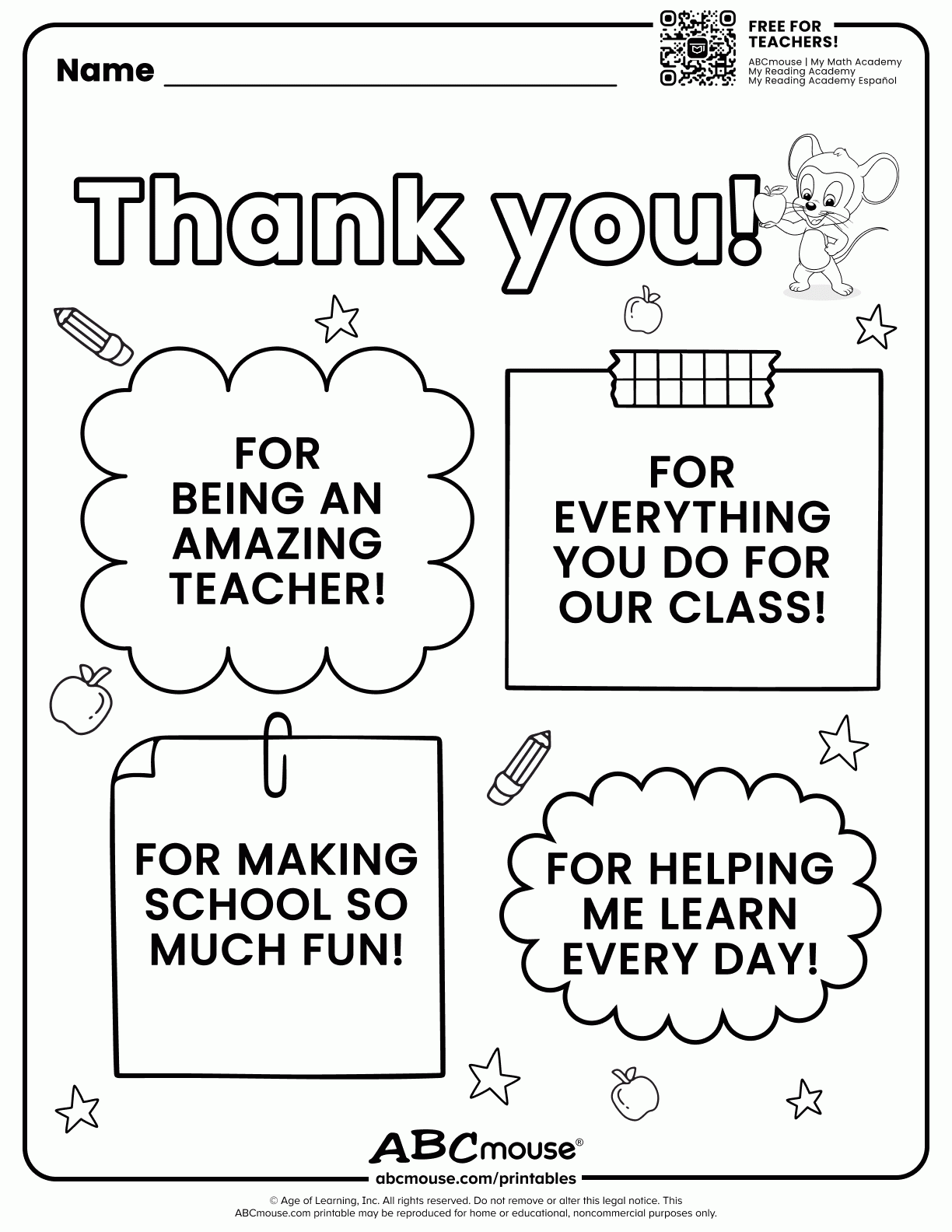 teacher appreciation day cards printable