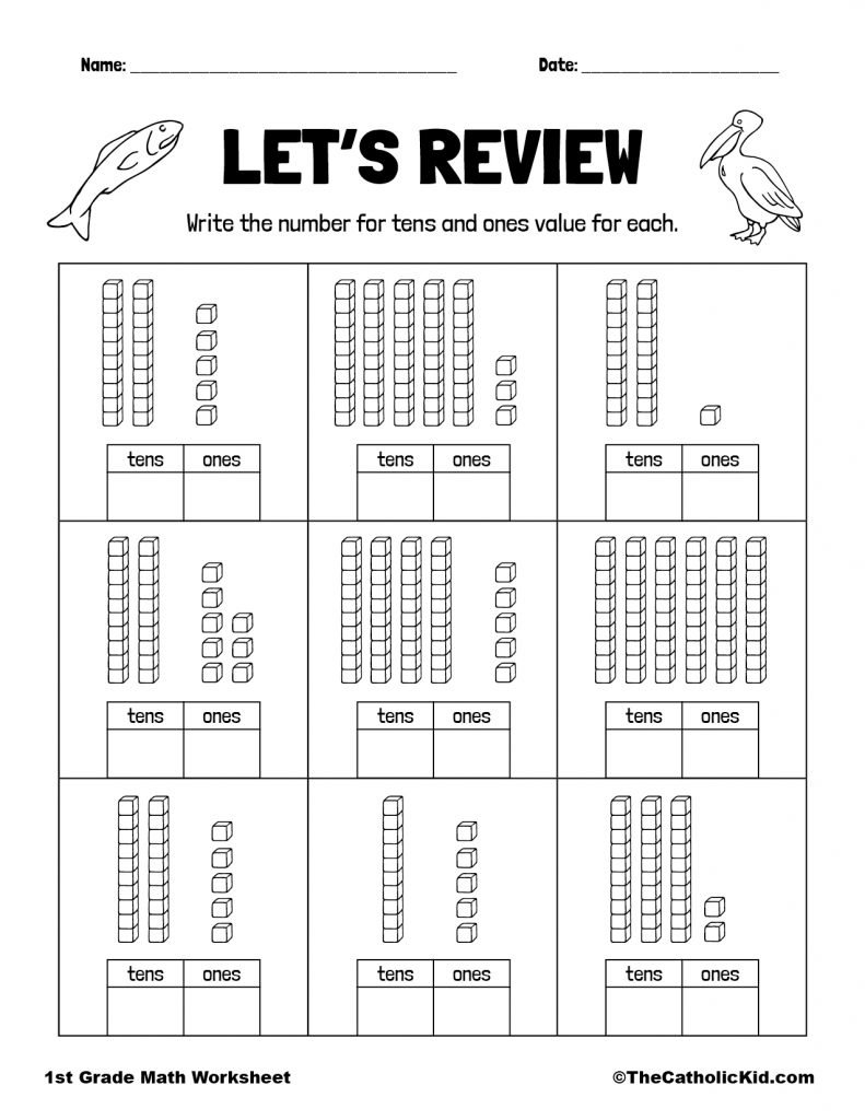 tens and ones printables tens and ones printables