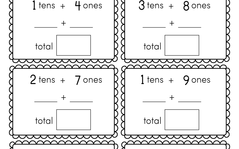Tens And Ones Worksheet For 1st Grade Free Printable