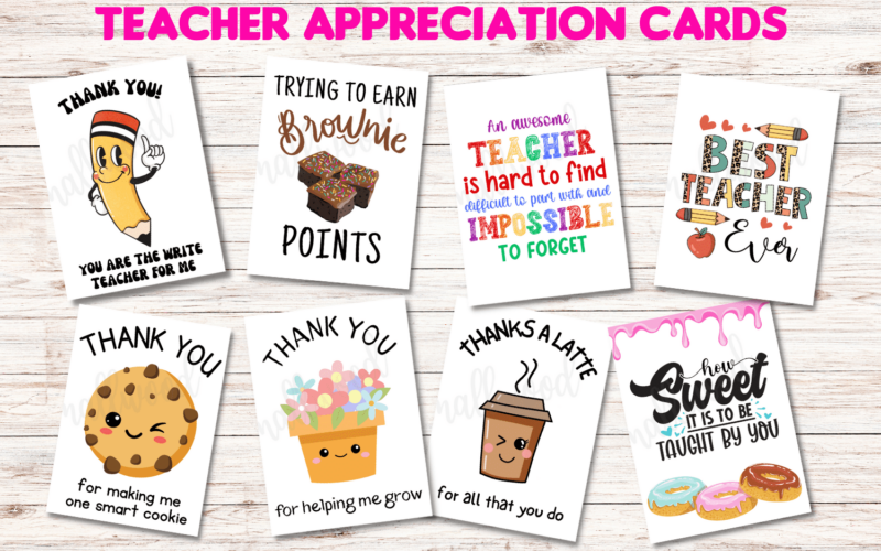 THE BEST Teacher Thank You Cards 21 Free Printables Cassie Smallwood