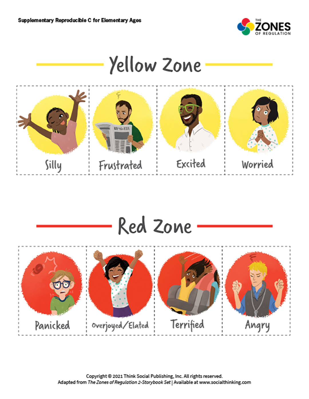 zones of regulation free printables zones of regulation free printables