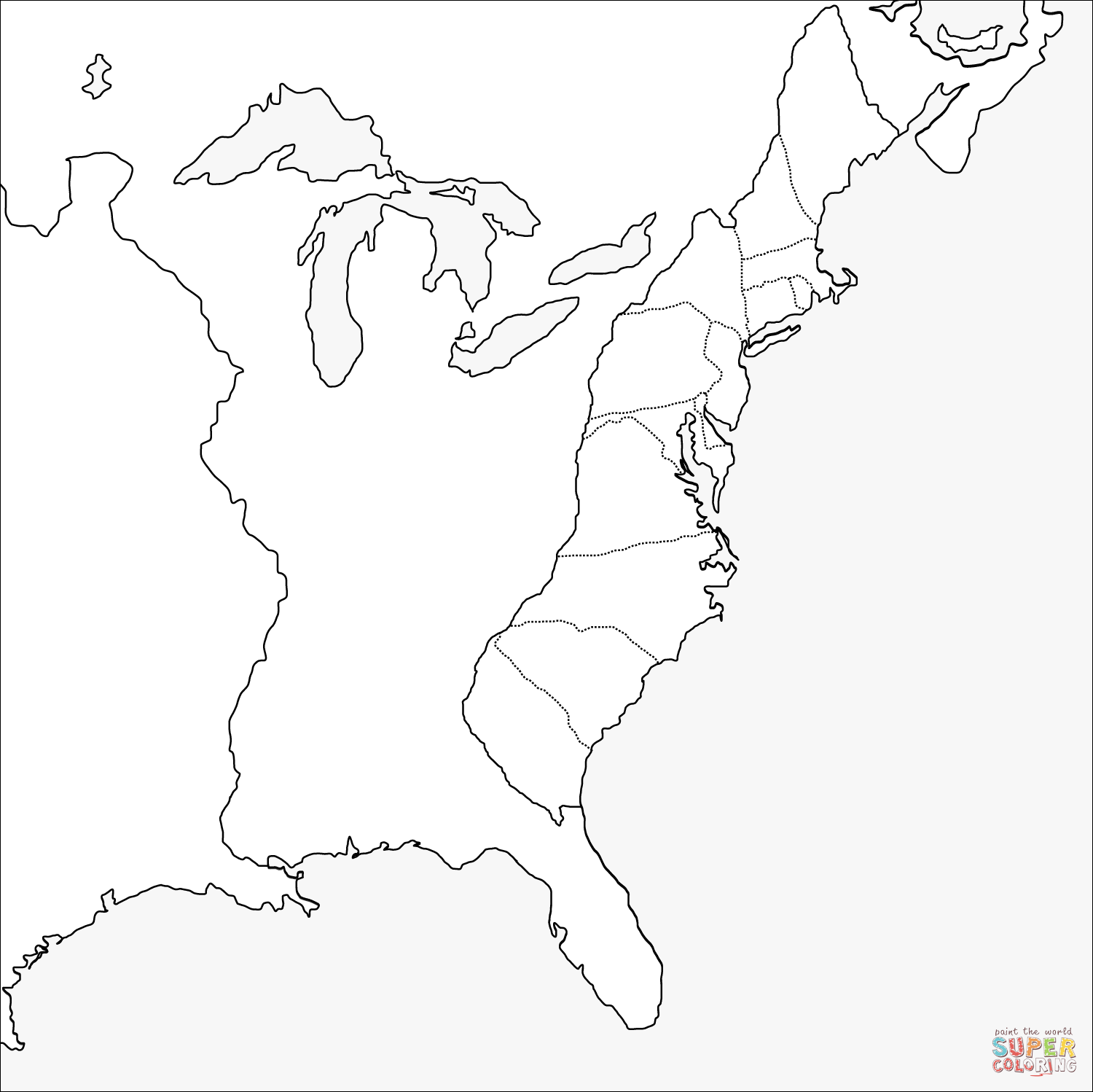13 colonies printable map 13 colonies printable map