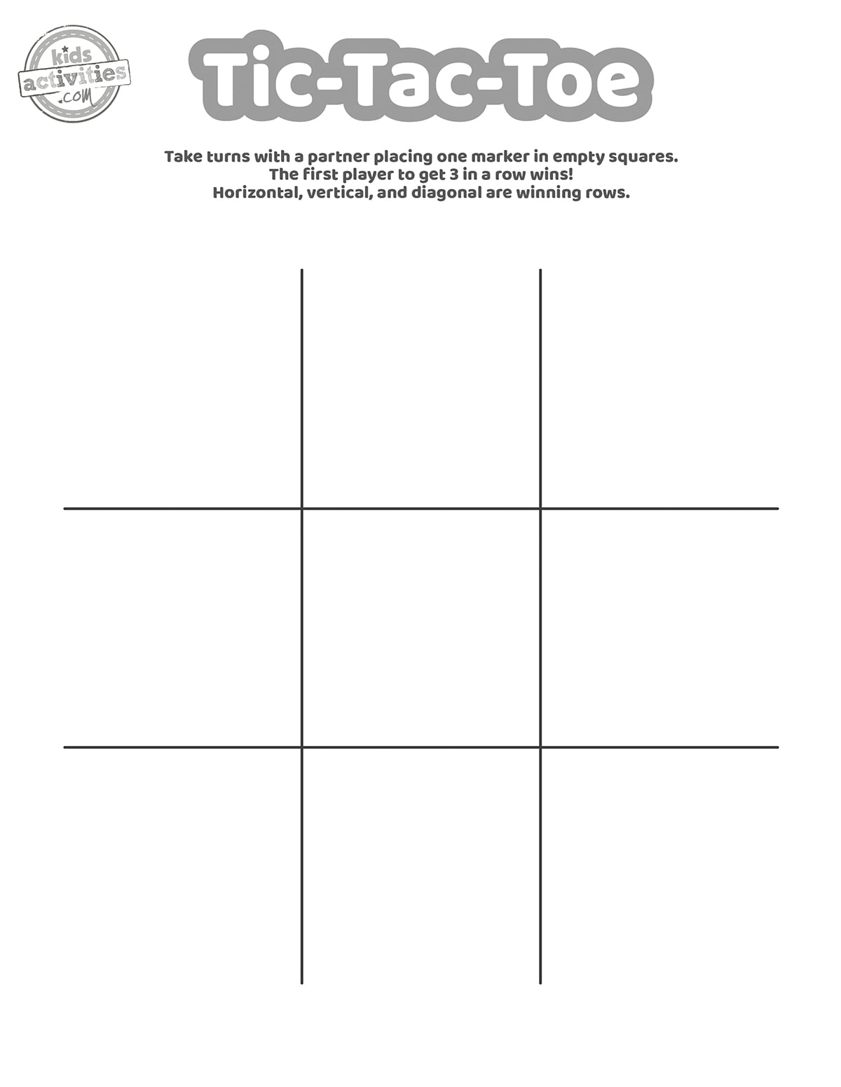 printable tic tac toe
