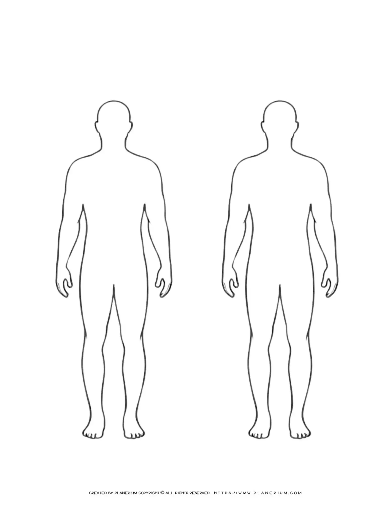 Two Man Human Body Outline Printable For Fun Learning Two Man Human Body Outline Printable For Fun Learning