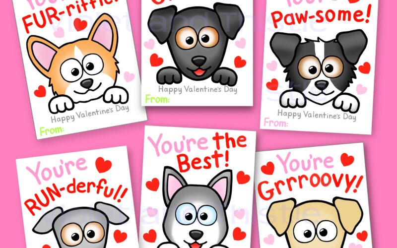Valentine Day Cards Printable From Teacher To Students Dogs Classroom Cards Kids Pass Out Fun Saying Made By Teachers
