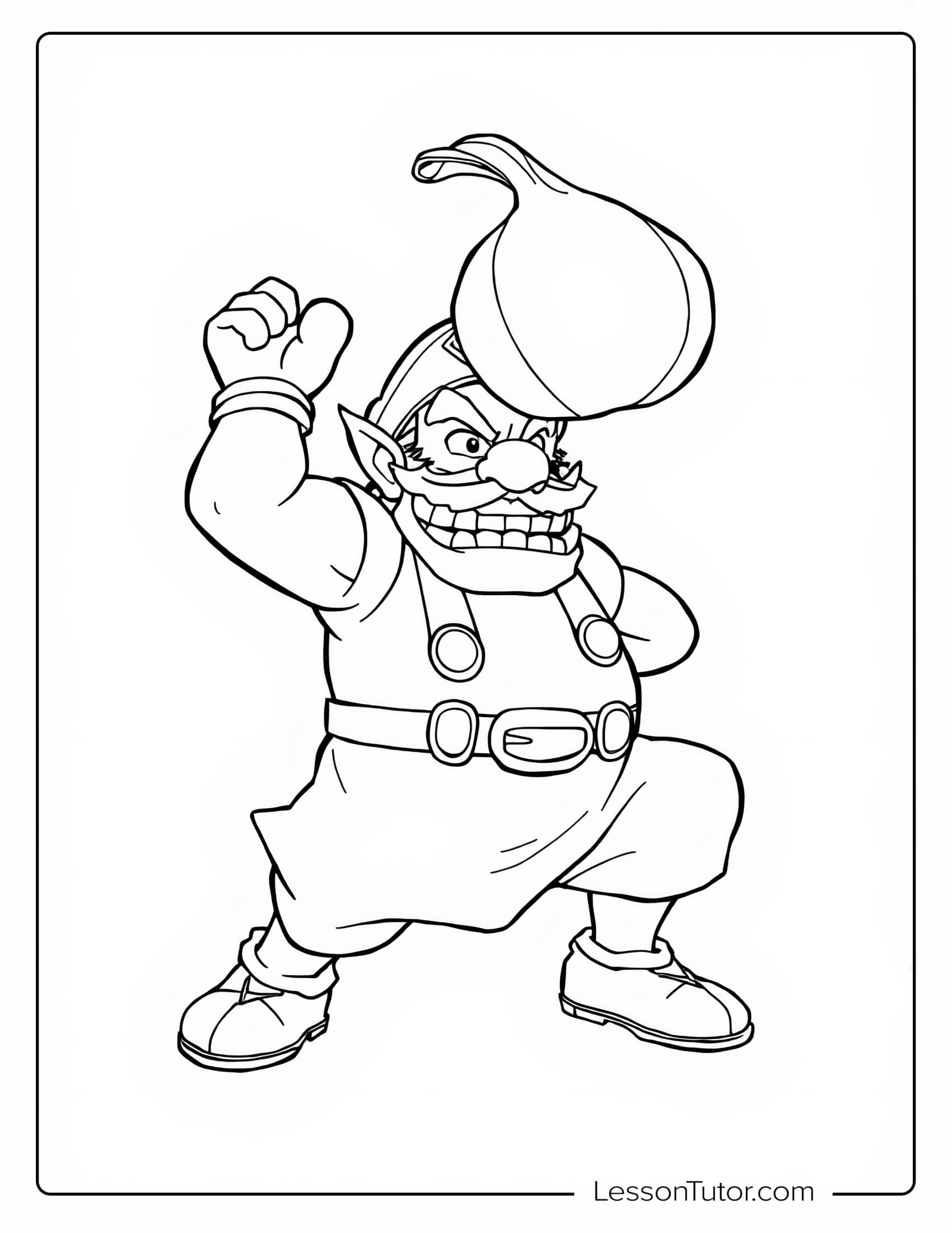 Wario Coloring Pages Lesson Tutor