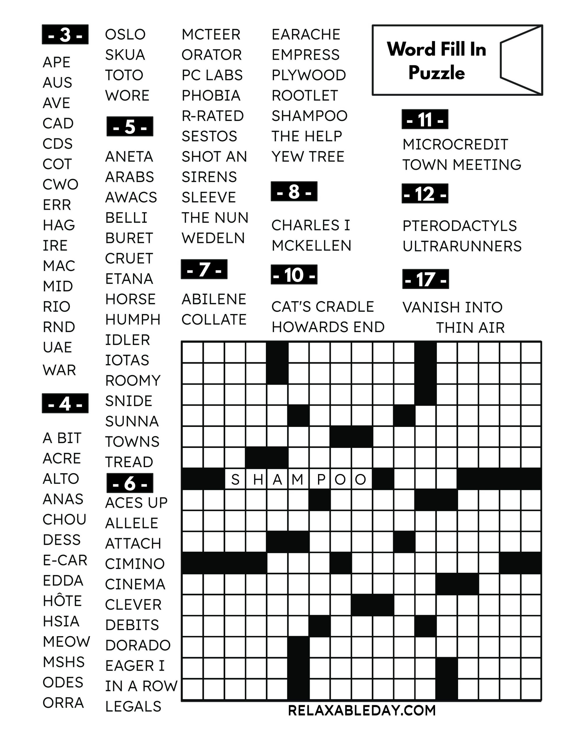fill in puzzles printable fill in puzzles printable
