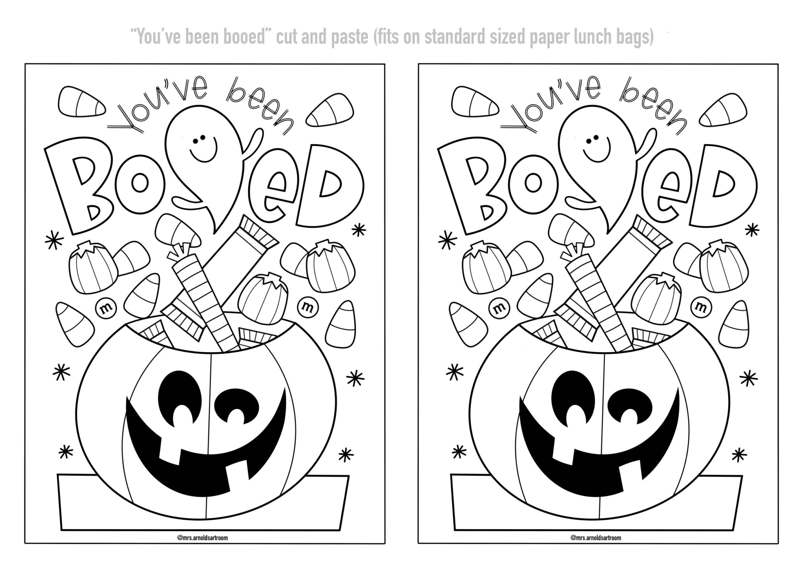 You ve Been Booed Halloween Coloring Page And Cut And Paste Printable